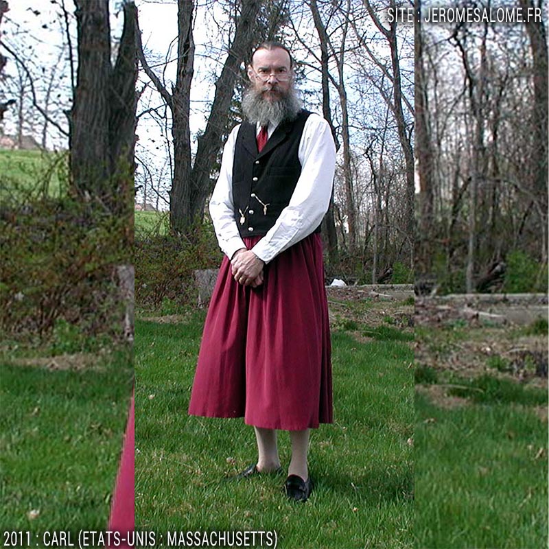 Carl, un homme en jupe du Massachusetts aux Etats-Unis