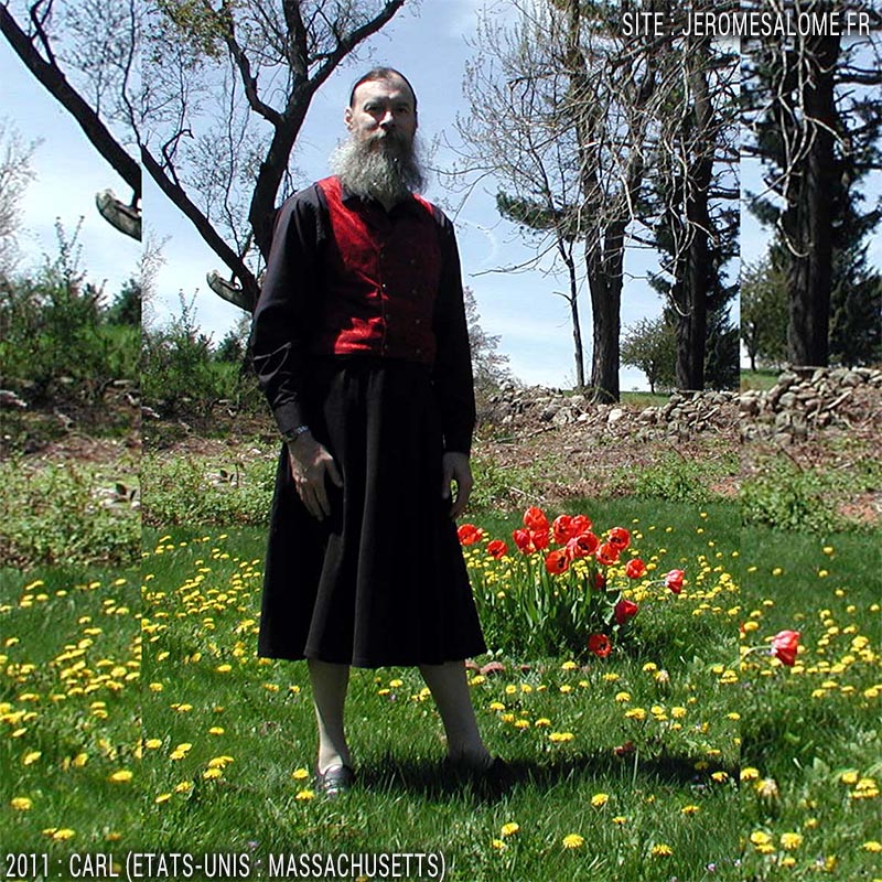 Carl, un homme en jupe du Massachusetts aux Etats-Unis