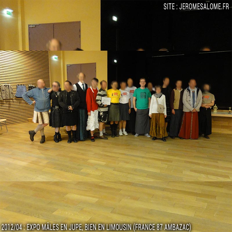 15 hommes en jupe présents