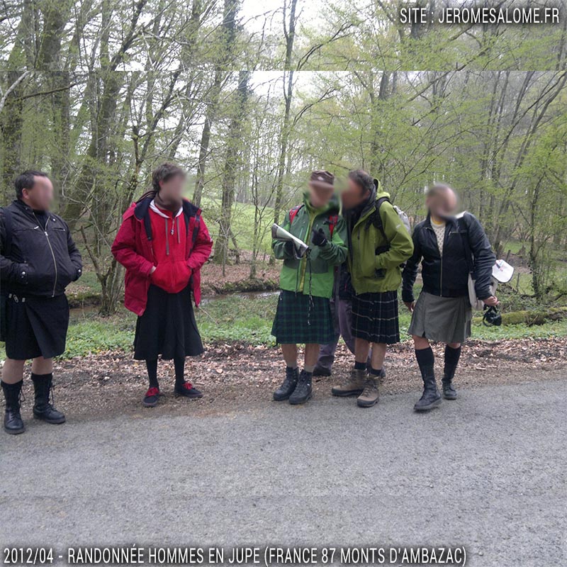 Randonnée d'hommes en jupe filmée par France 3