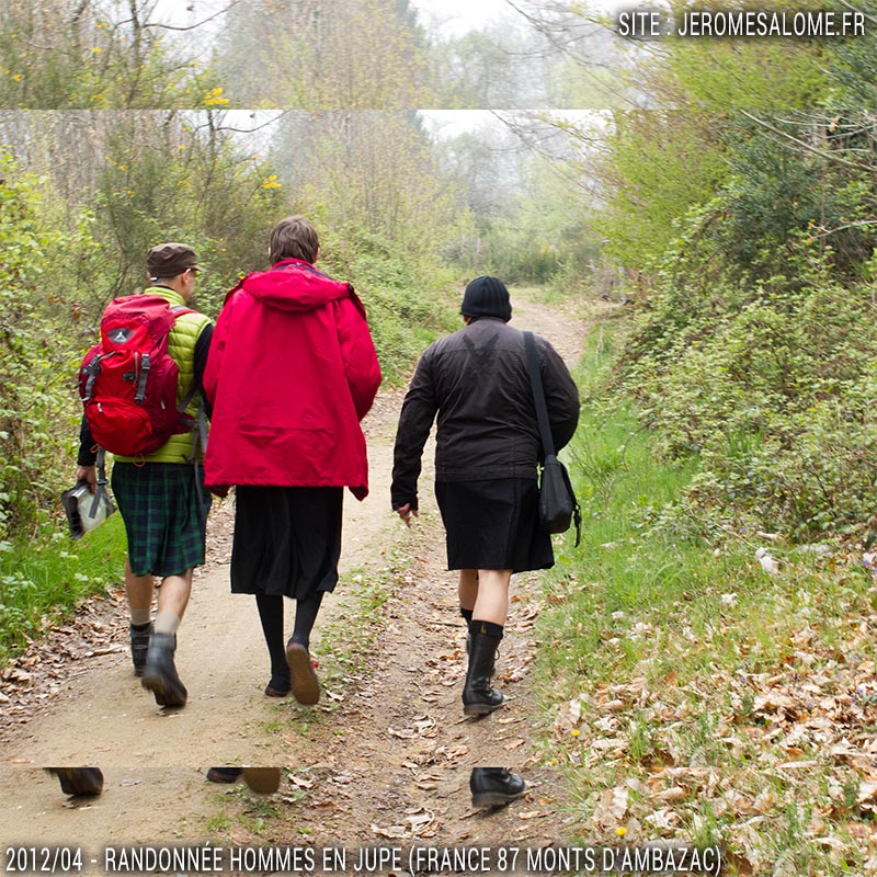 Randonnée d'hommes en jupe filmée par France 3