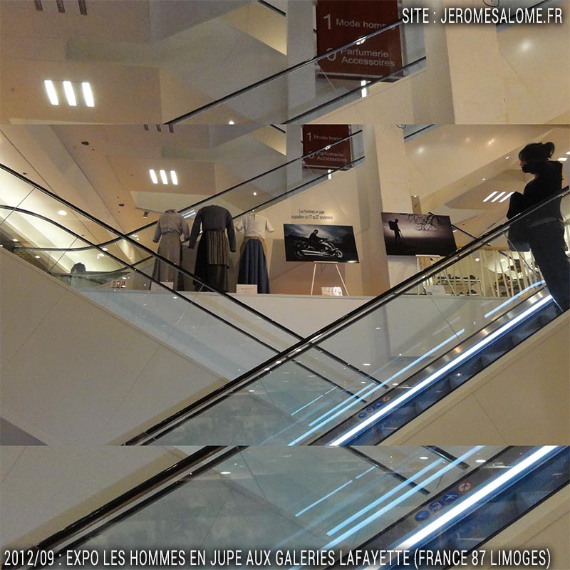 exposition hommes en jupe aux Galeries Lafayette