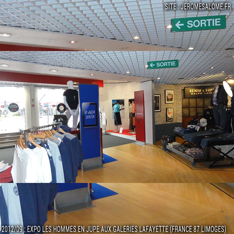 exposition hommes en jupe aux Galeries Lafayette