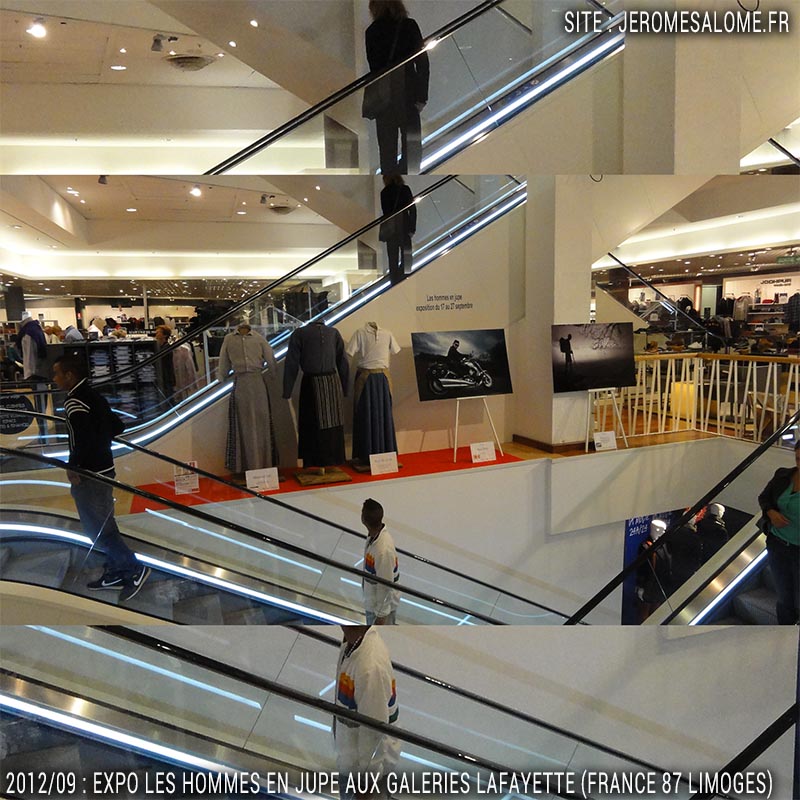 exposition hommes en jupe aux Galeries Lafayette