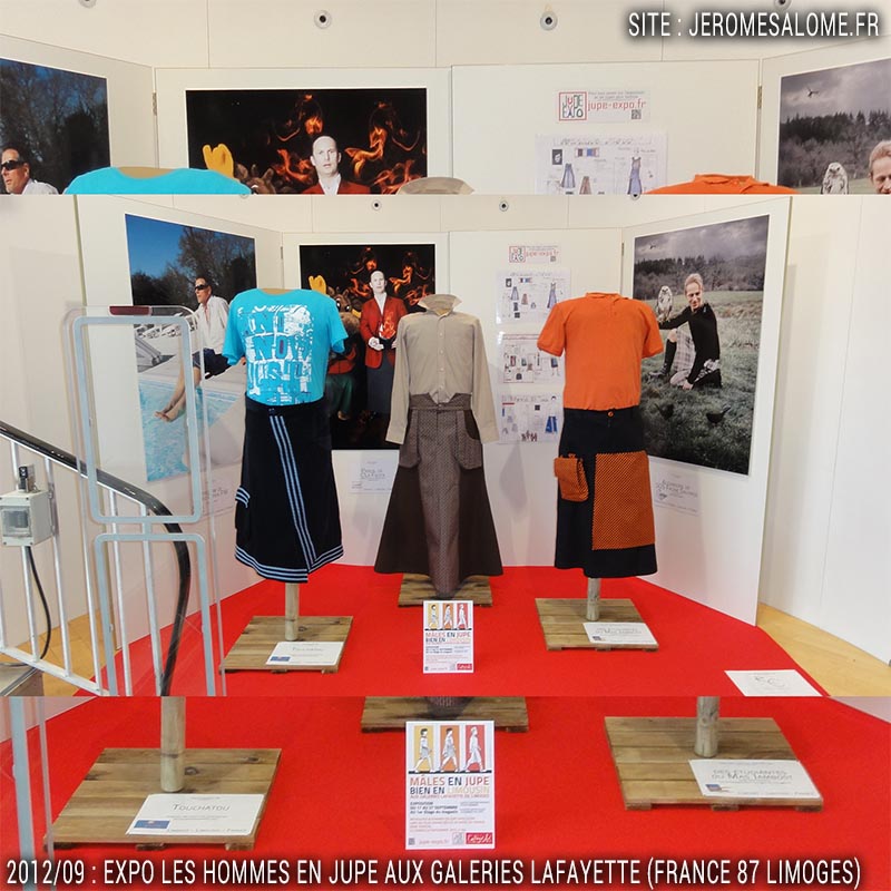 exposition hommes en jupe aux Galeries Lafayette