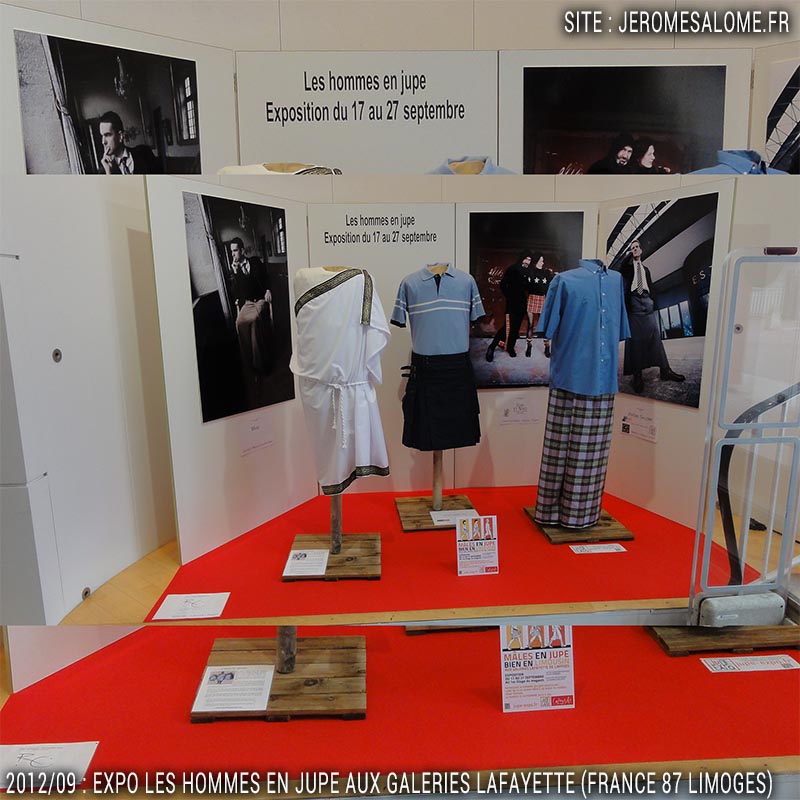 exposition hommes en jupe aux Galeries Lafayette