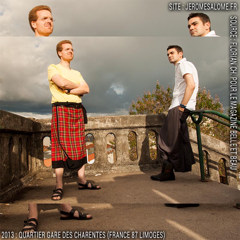 Jérôme Salomé et Marc Citharel Hommes en jupe